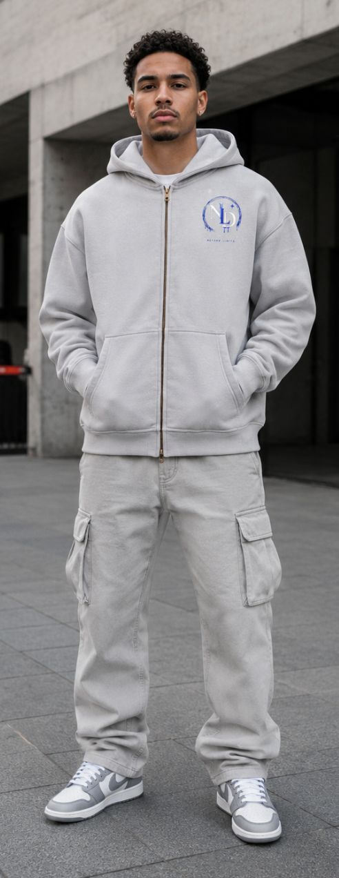 No Limit Drip Sunfade Boxy Zip Hoodie – Heavyweight Oversized Fleece